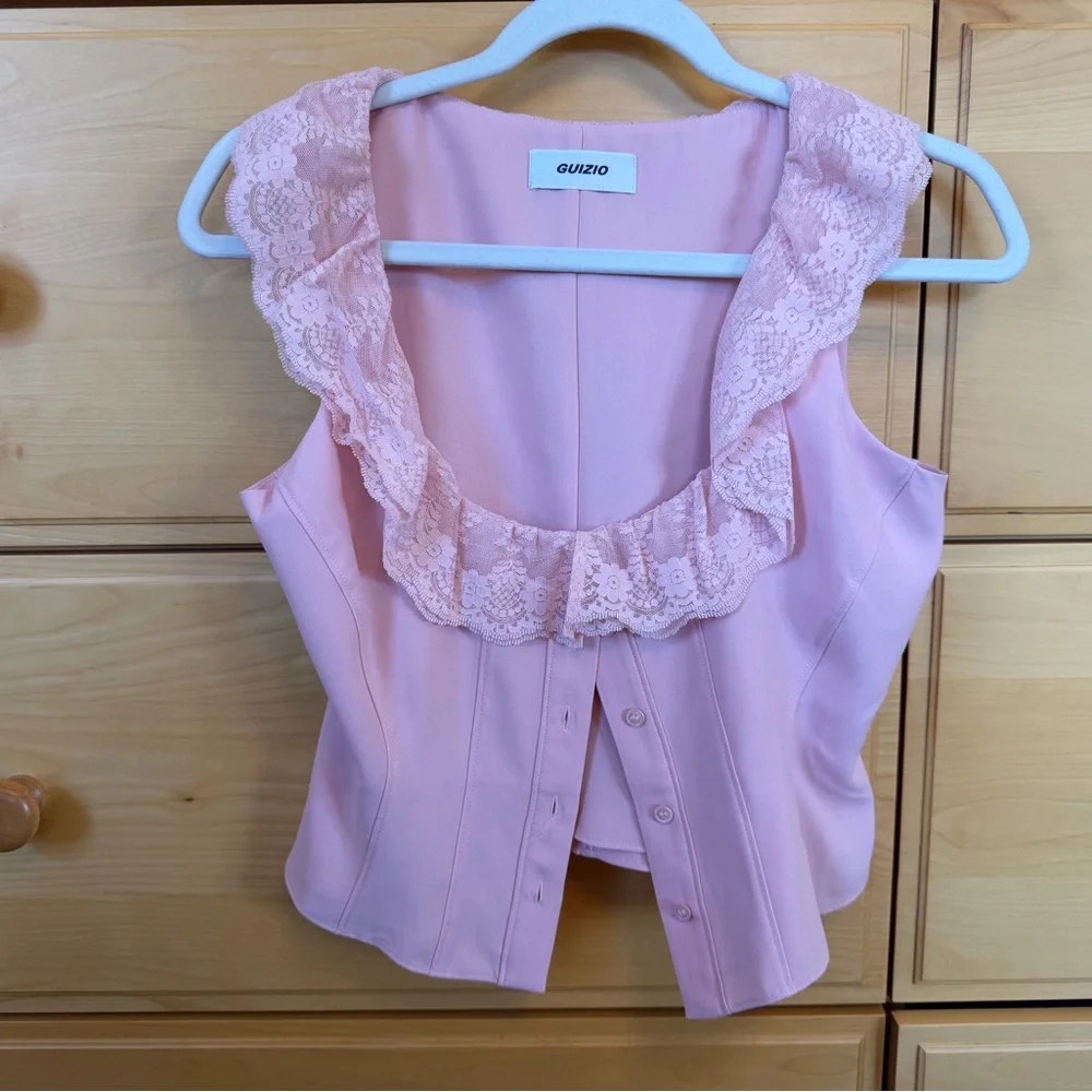 Pink Danielle Guizio Paloma Top - Picture 2 of 4